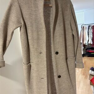 Wilfred Cream Trench Coat with Oversized Fit and Notched Lapel